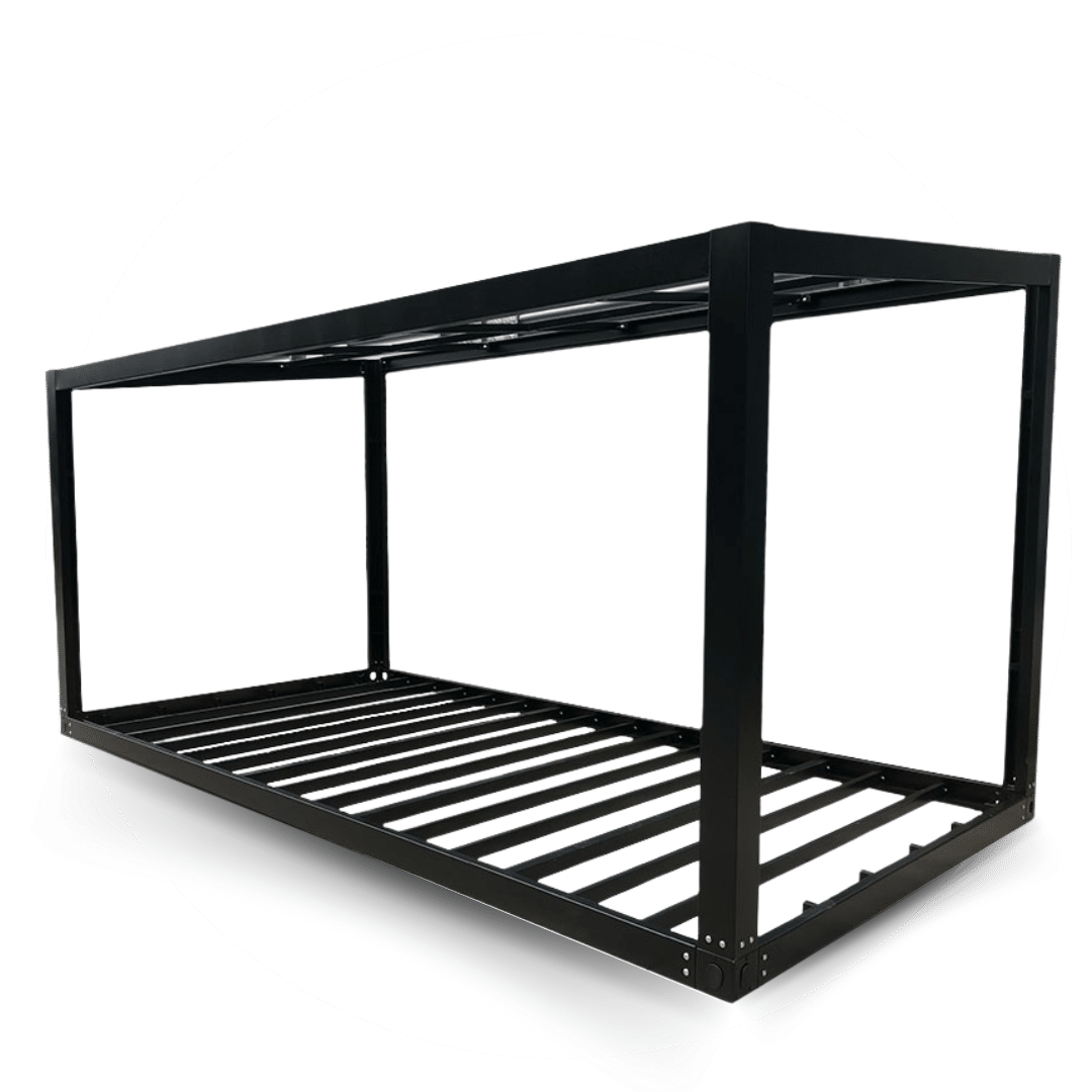 ustom-3 flat roof container home frame all set up